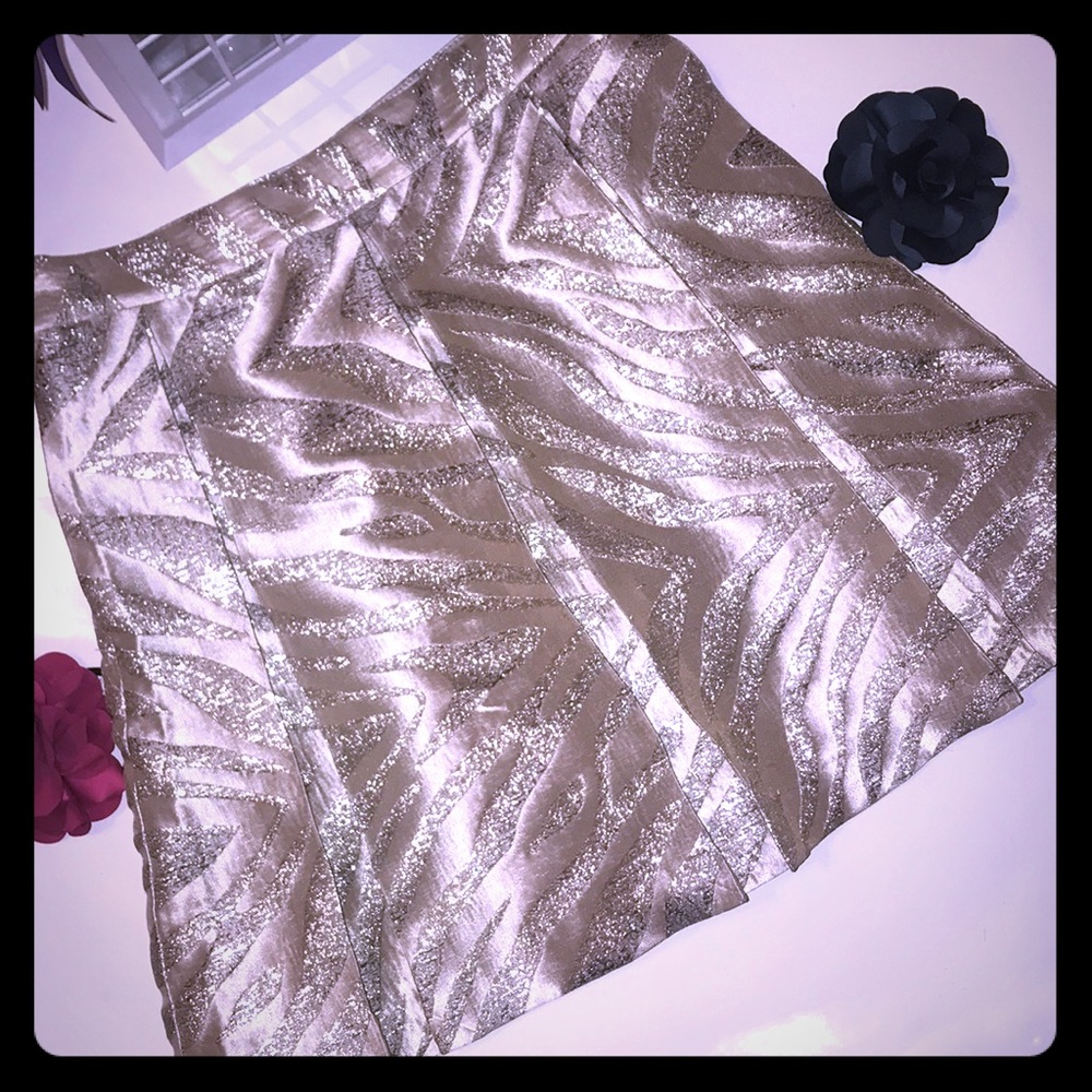 Brooklyn Industries metallic brocade mini skirt